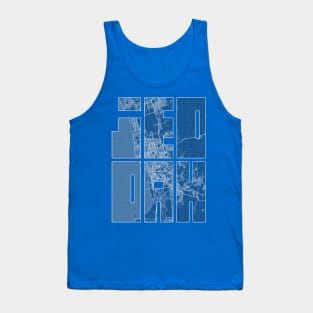 Jeddah, Makkah, Saudi Arabia City Map Typography - Blueprint Tank Top